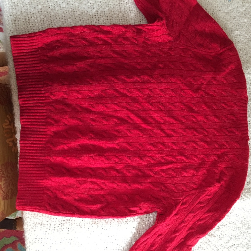 POLO Ralph Lauren merino/angora red cable sweater - Picture 5 of 8